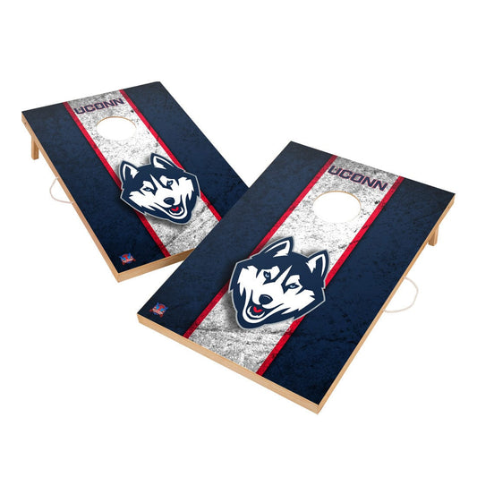 Vintage Connecticut UCONN Huskies Solid Wood 2x3 Cornhole Set