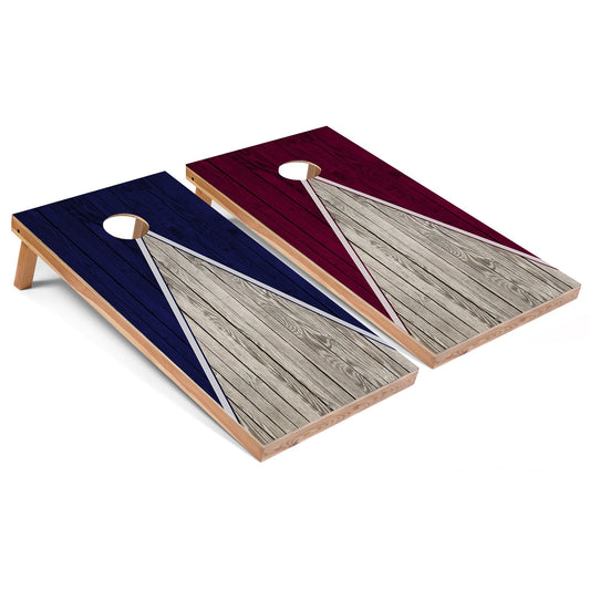 Navy and Maroon Pyramid All-Weather Cornhole Set