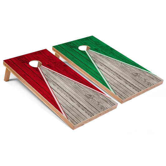 Red and Kelly Pyramid All-Weather Cornhole Set