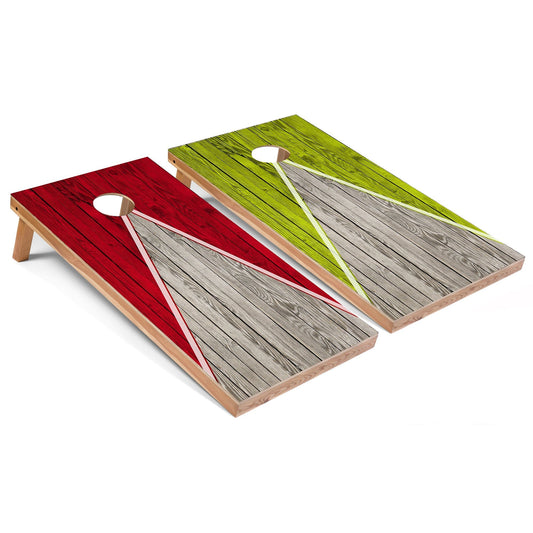 Red and Lime Pyramid All-Weather Cornhole Set