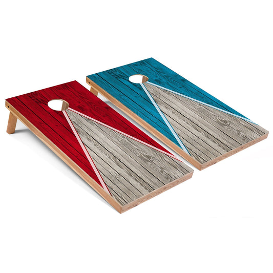 Red and Turquoise Pyramid All-Weather Cornhole Set