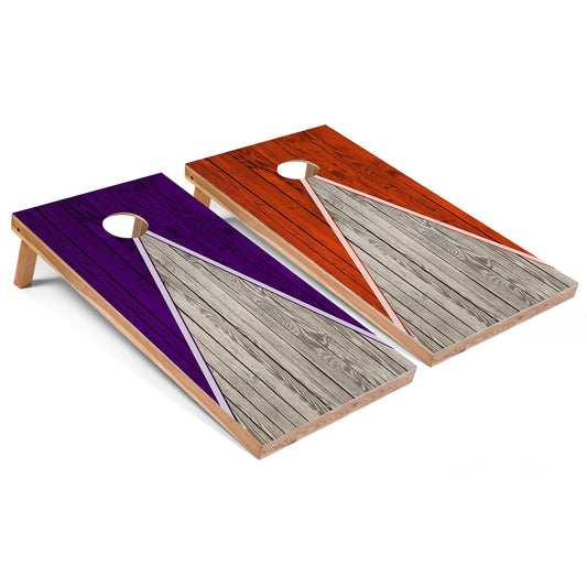 Purple and Orange Pyramid All-Weather Cornhole Set