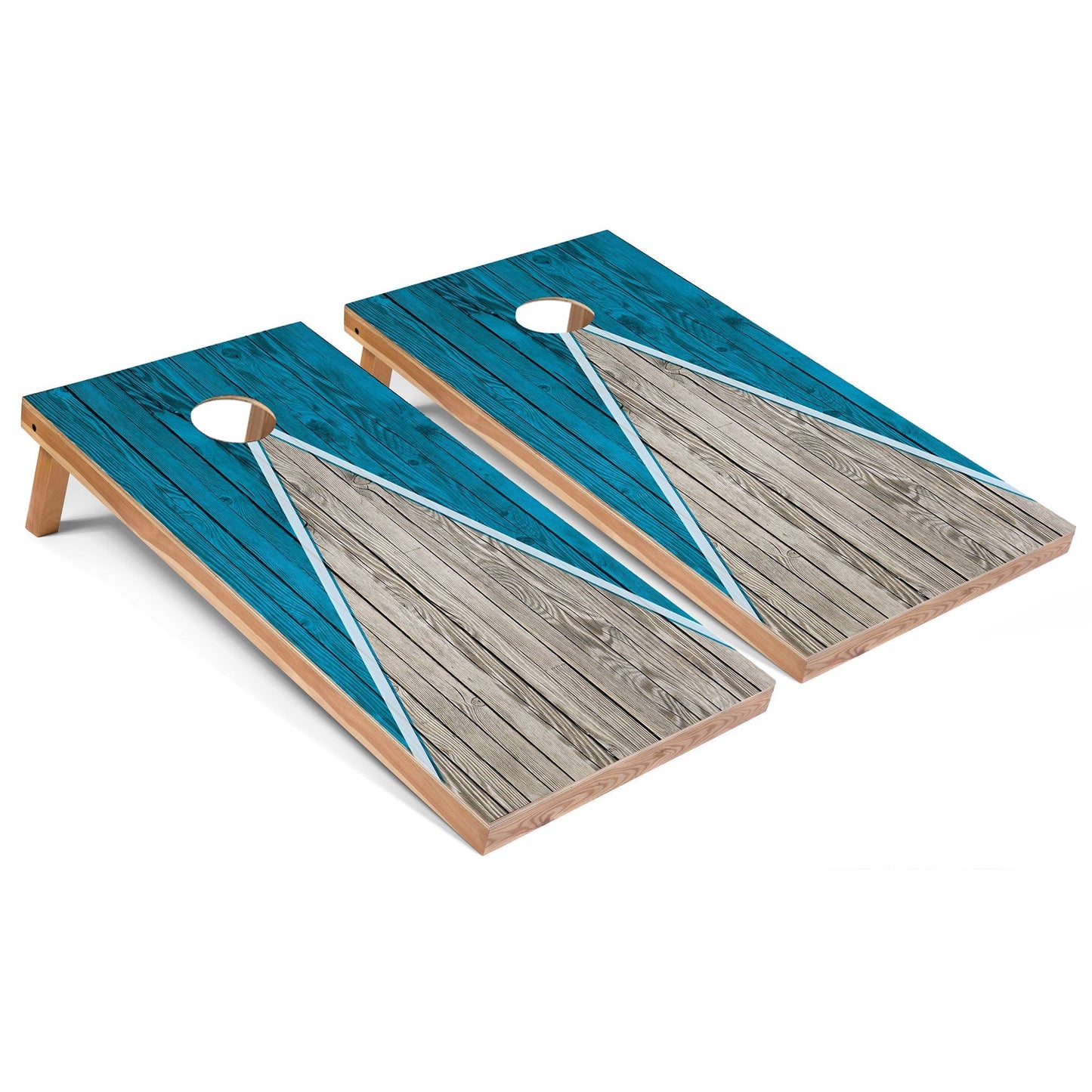 Turquoise Pyramid Cornhole Boards