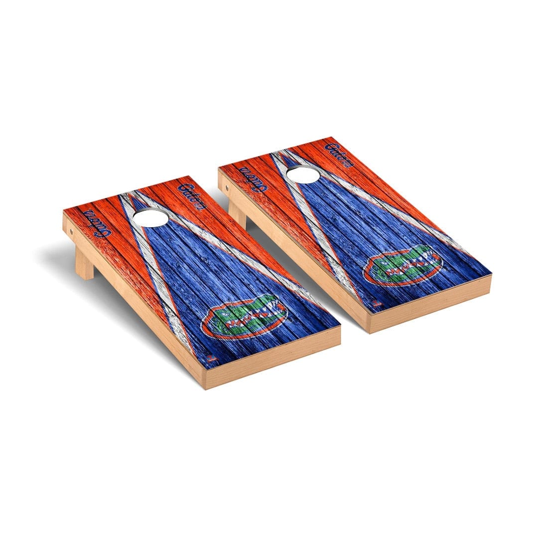 Florida UF Gators Cornhole Board Set - Triangle Weathered Version