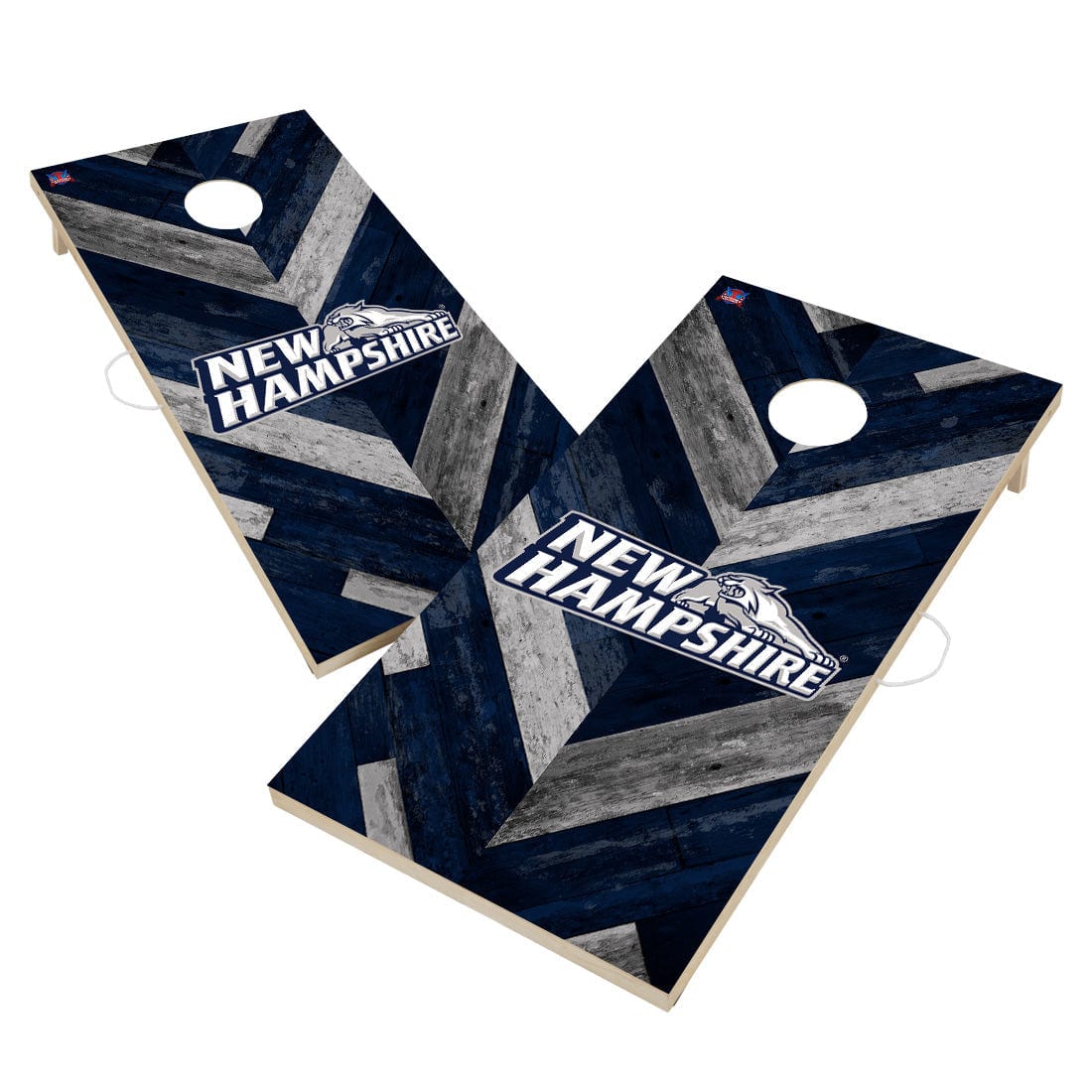 New Hampshire Wildcats Cornhole Board Set - Herringbone Design