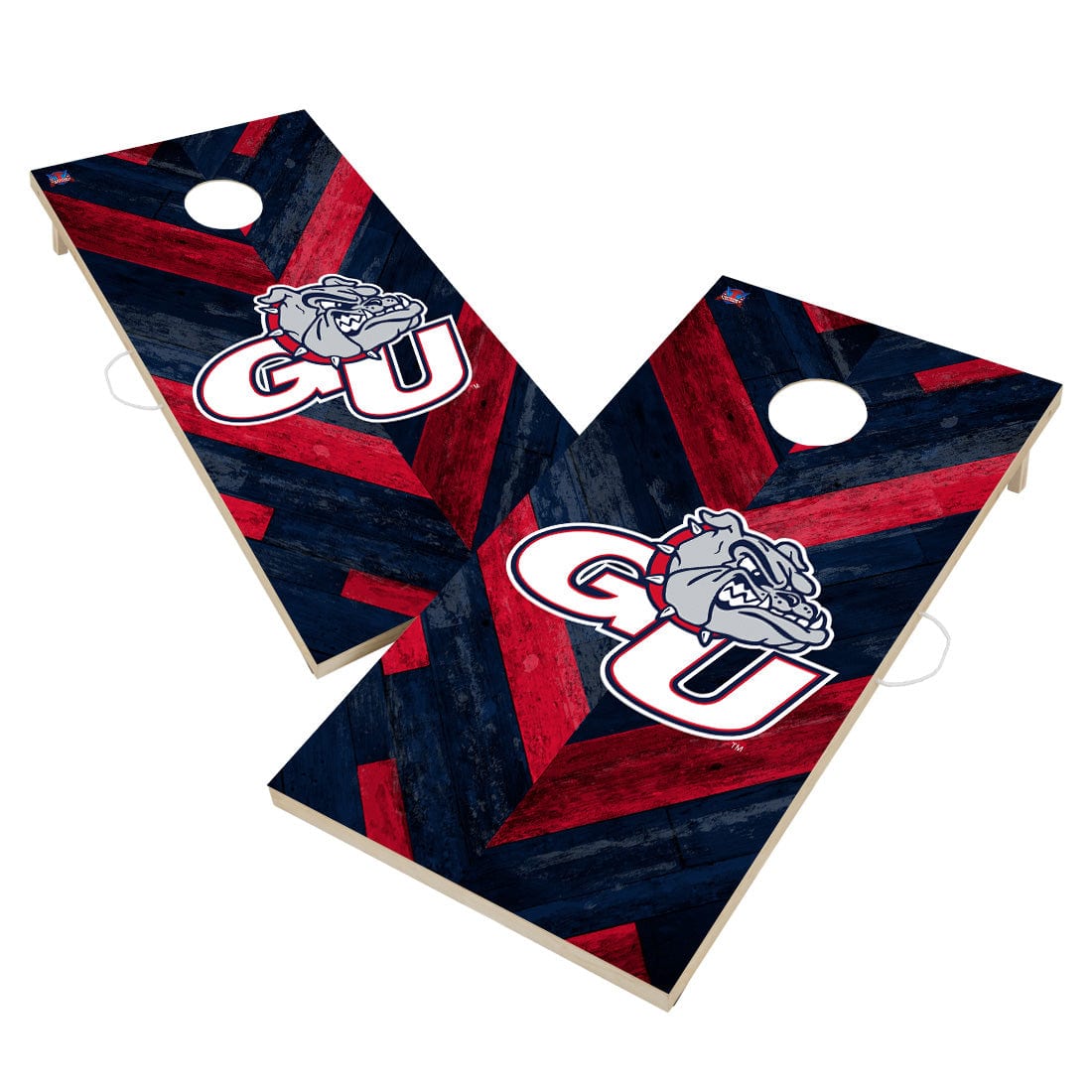 Gonzaga University Bulldogs ZAGS Cornhole Board Set - Herringbone Design