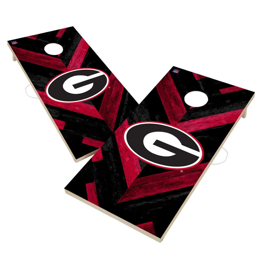 Georgia Bulldogs Cornhole Board Set - Herringbone Design