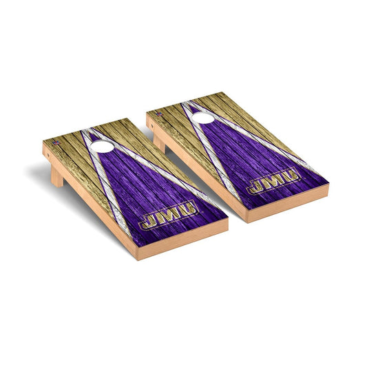 James Madison JMU Dukes Cornhole Board Set - Triangle Weathered Version