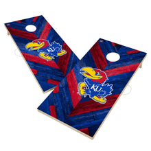 Kansas Jayhawks Cornhole Board Set - Herringbone Design
