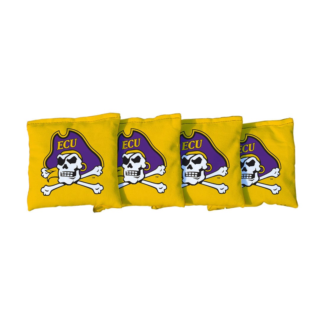 East Carolina University ECU Pirates Yellow Cornhole Bags