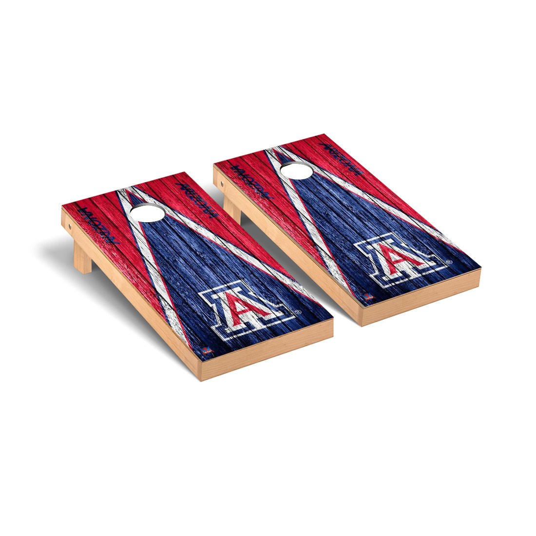 Arizona Wildcats Cornhole Board Set - Triangle Weathered Version