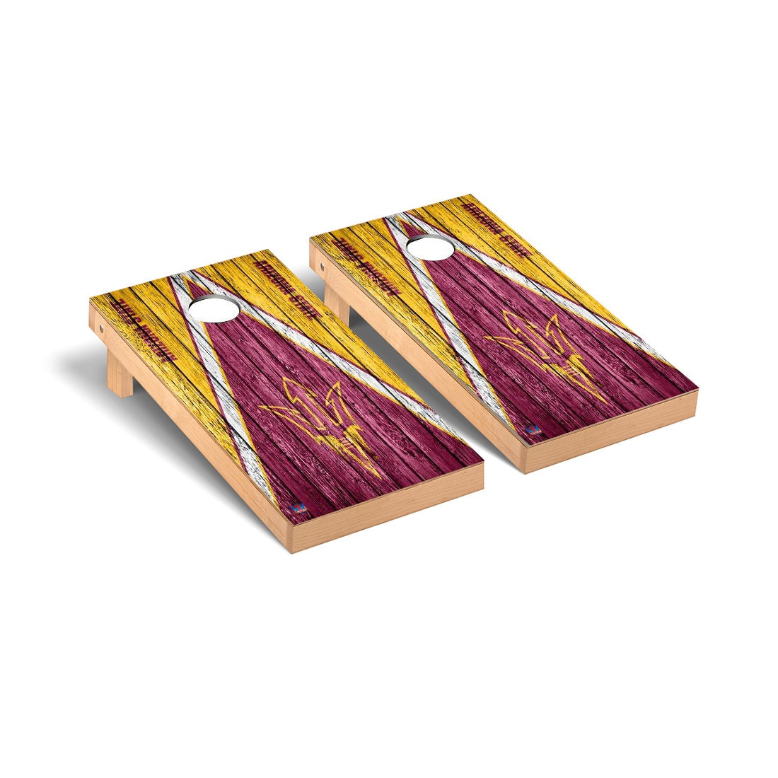 Arizona State ASU Sun Devils Cornhole Board Set - Triangle Weathered Version