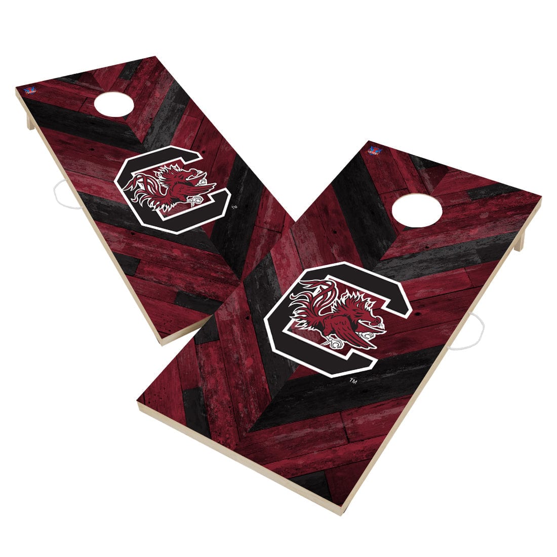 South Carolina Gamecocks USC Cornhole Board Set - Herringbone Design