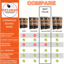 cornhole board 4 size chart
