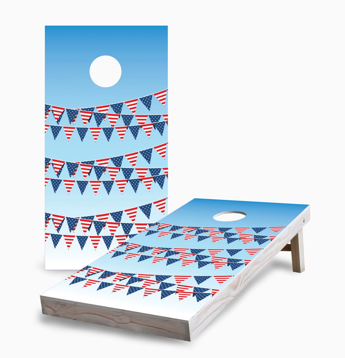 American Flag Banner Cornhole Boards