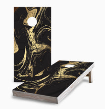 Black and Gold Marble Cornhole Boards
