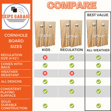 cornhole board size chart 2
