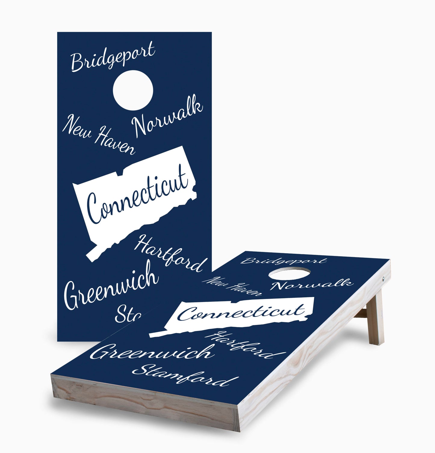 Connecticut State Pride Cornhole Boards