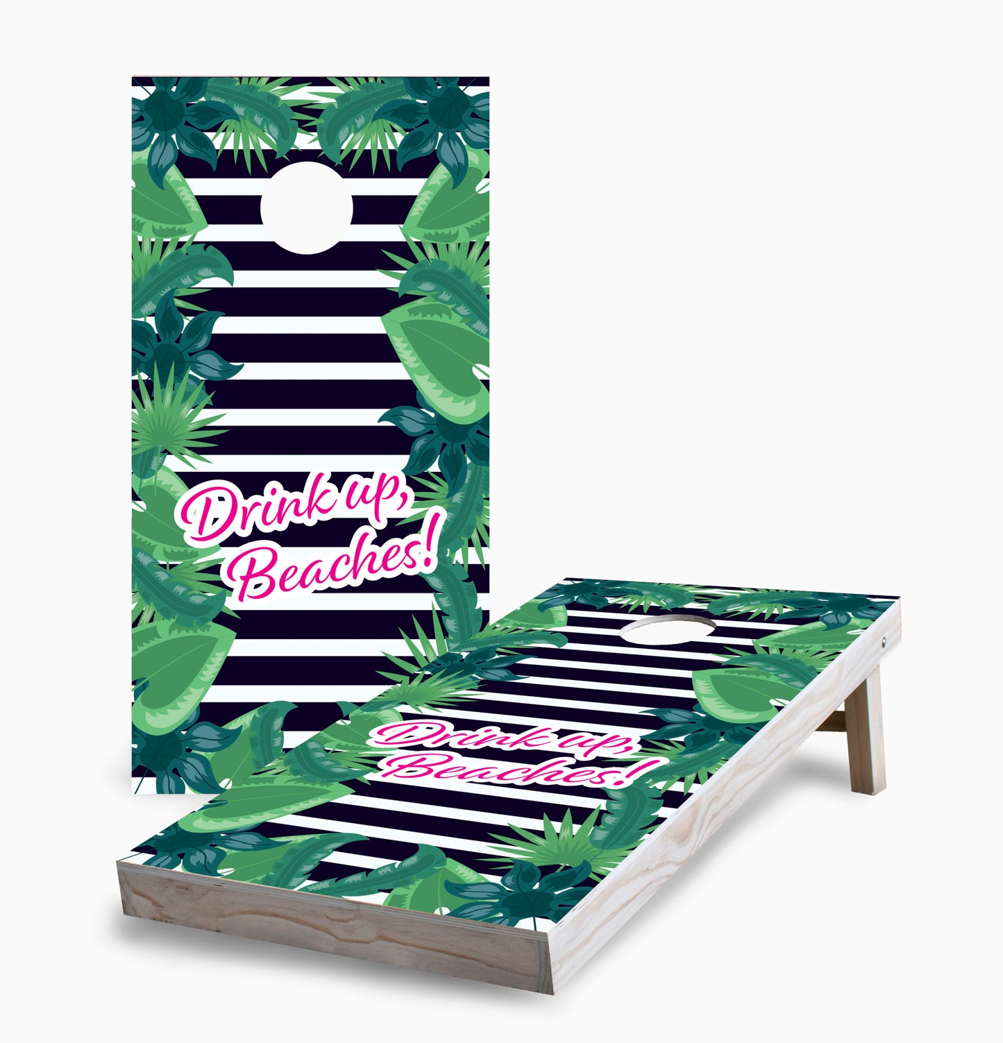 Drink Up, Beaches Cornhole Boards