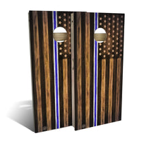 Charred EMS White and Blue Weatherproof Cornhole Boards
