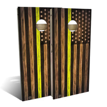 Charred Dispatcher USA Yellow Line Weatherproof Cornhole Boards
