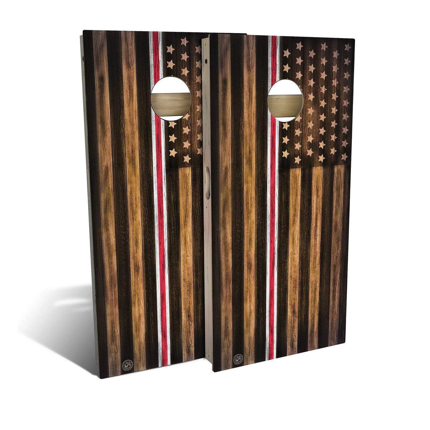 Charred Nurse USA Red and White Line Weatherproof Cornhole Boards