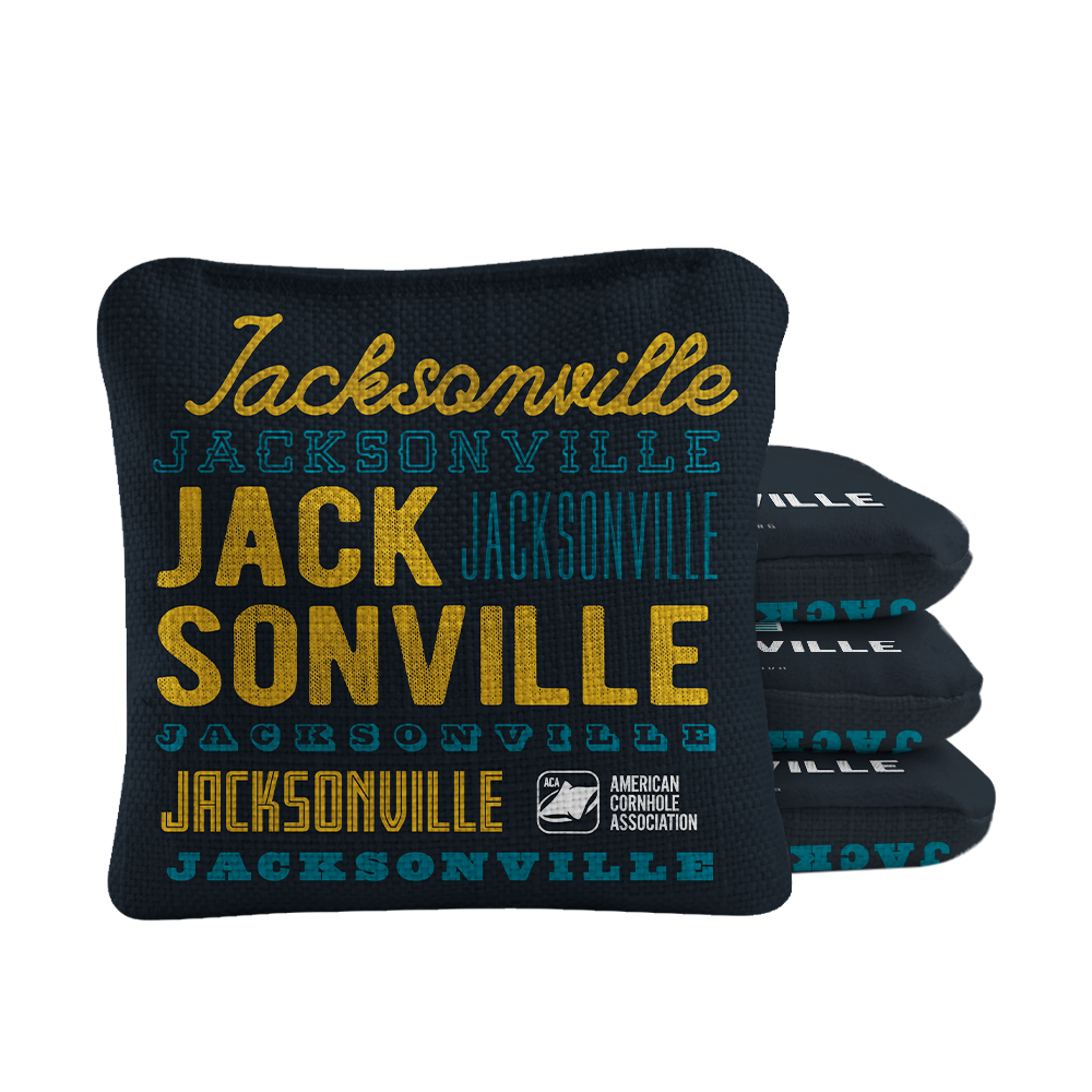 Gameday Jacksonville Football Synergy Pro Black Cornhole Bags