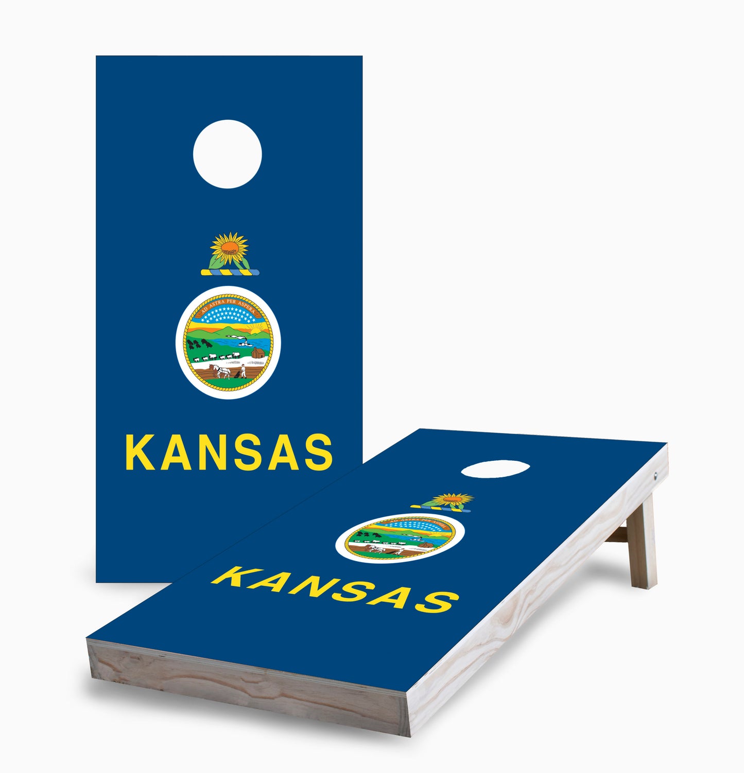 Kansas State Flag Cornhole Boards