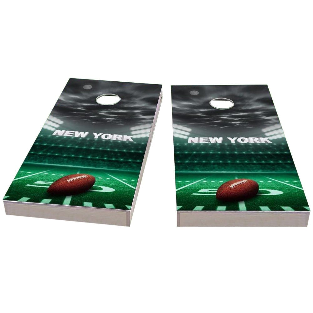 New York J Football Cornhole Boards