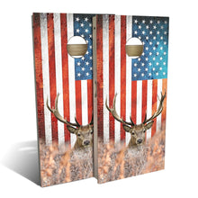 American Flag Deer Weatherproof Cornhole Boards
