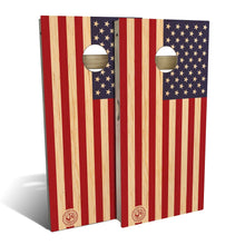 Butternut Wood American Flag Weatherproof Cornhole Boards
