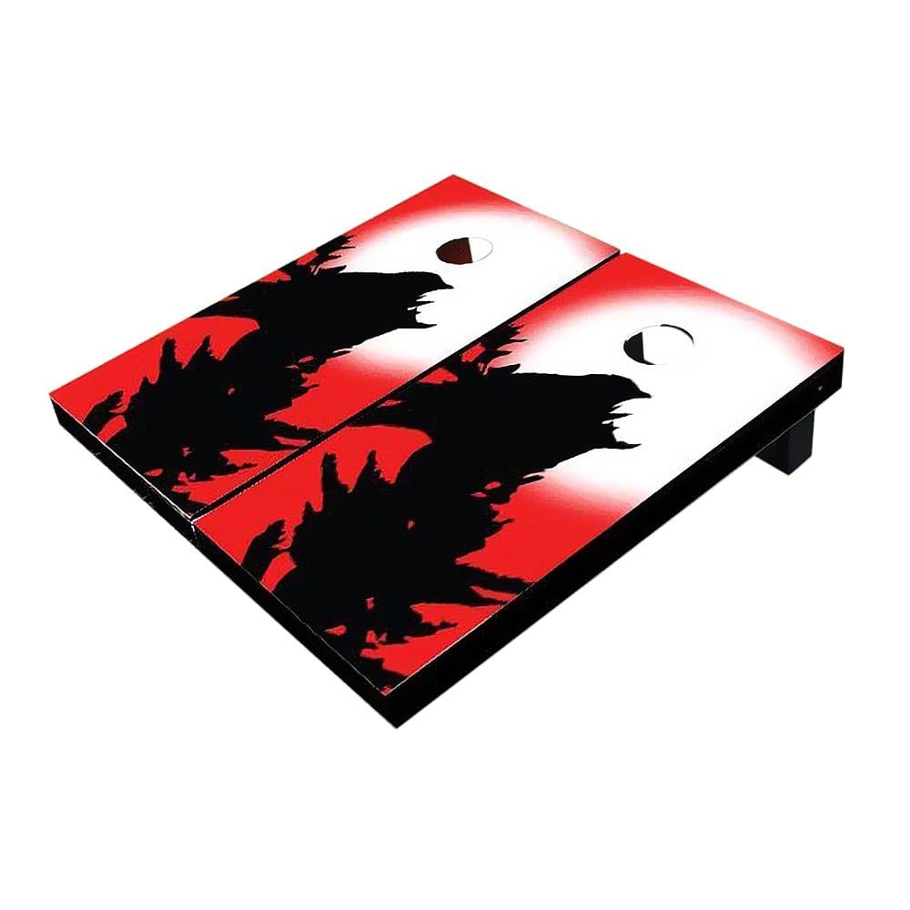 Raven on a Tree Red All-Weather Cornhole Boards