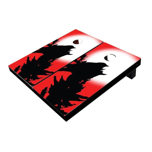 Raven on a Tree Red All-Weather Cornhole Boards