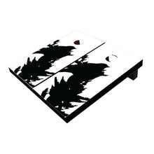 Raven on a Tree White All-Weather Cornhole Boards
