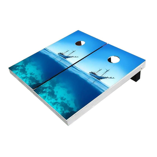 Ship Empty Ocean All-Weather Cornhole Boards