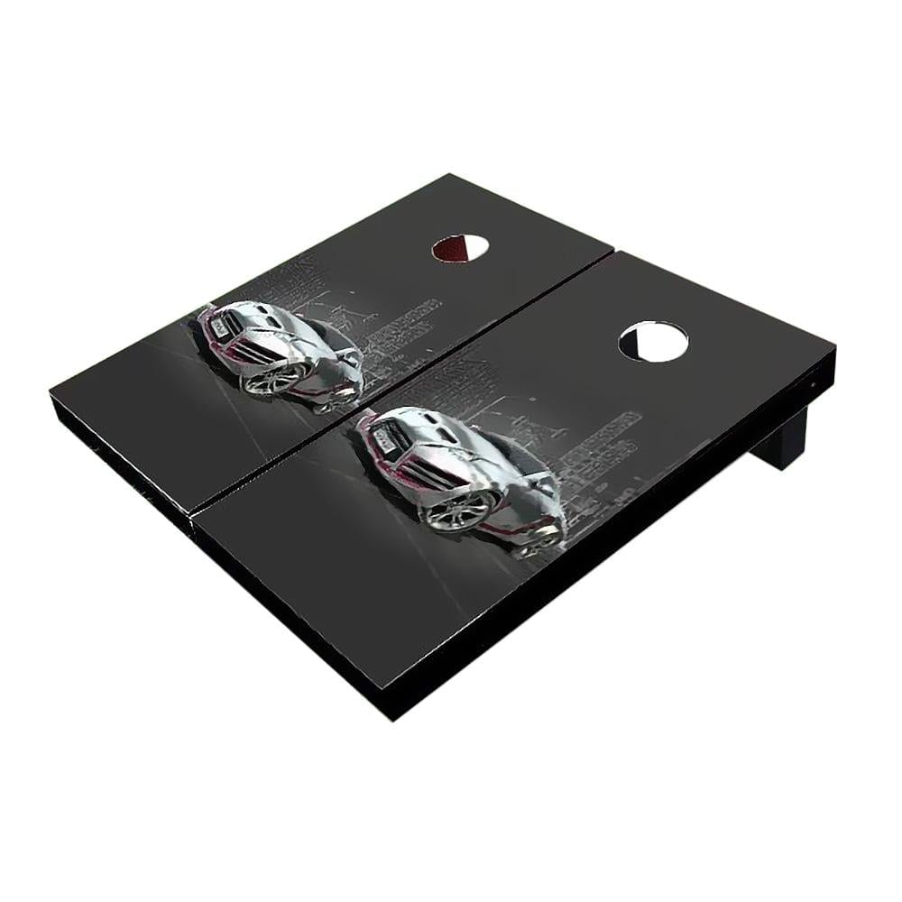 Silver Sports Car Cornhole Boards