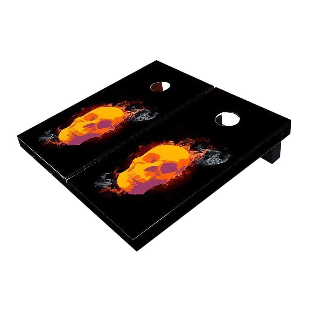 Skull with Flames All-Weather Cornhole Boards