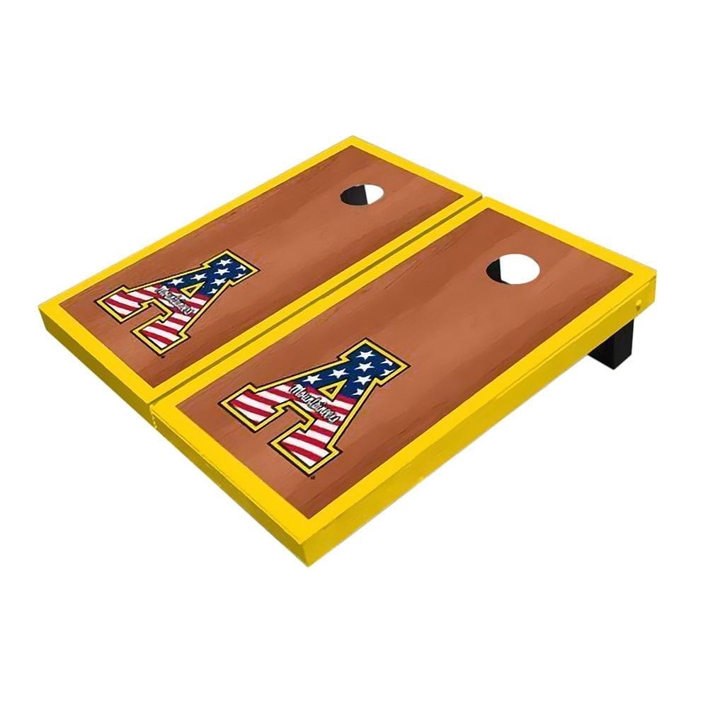 Appalachian State Patriotic Yellow Rosewood All-Weather Cornhole Boards