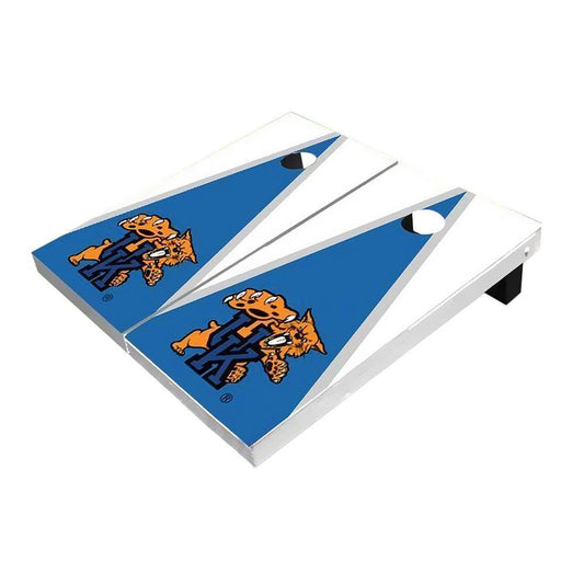 Kentucky Wildcat Blue And White Triangle Cornhole Boards