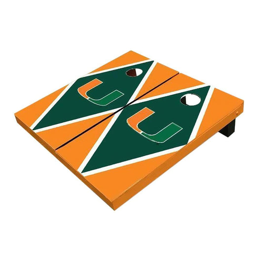 Miami Green And Orange Diamond Cornhole Boards