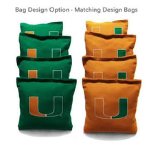 Miami Green And Orange team logo cornhole
