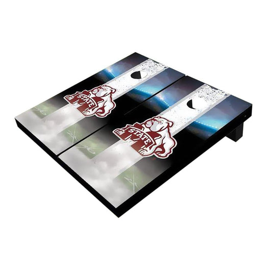 Mississippi State Bulldog Field White Cornhole Boards