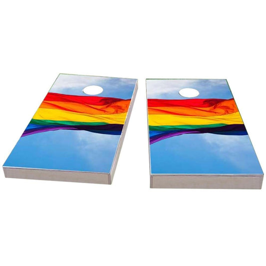 Gay Pride Rainbow Flag in the Sky All-Weather Cornhole