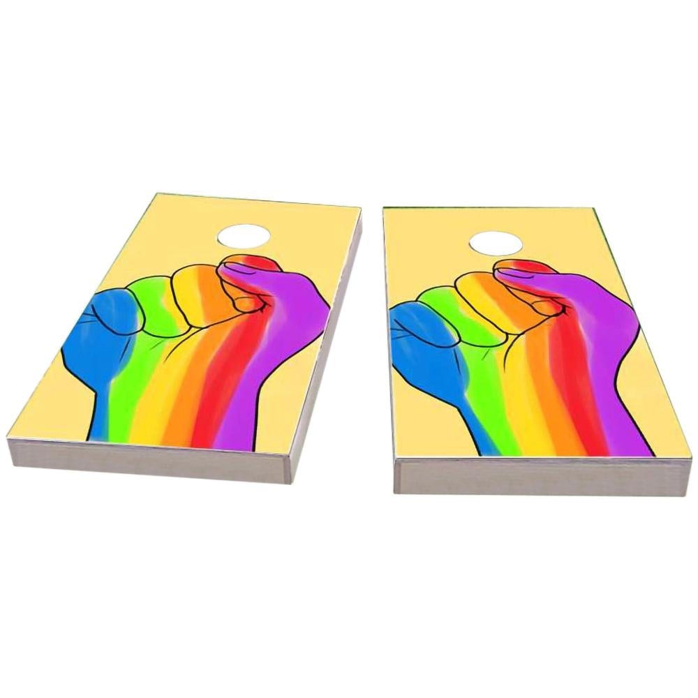 Gay Pride Rainbow Hand All-Weather Cornhole