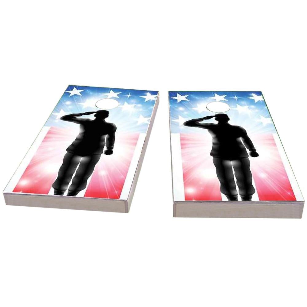 American Flag Soldier Salute All-Weather Cornhole