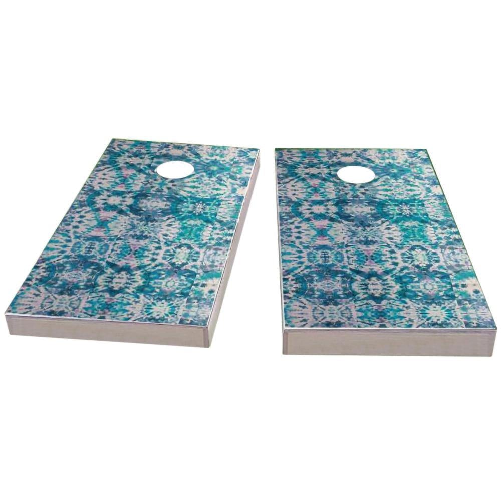 Green Tie-Dye Cornhole Boards