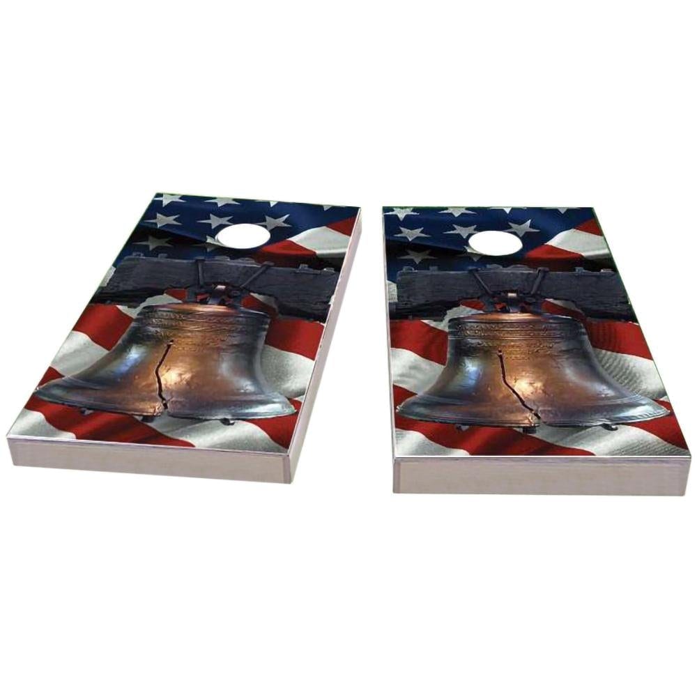 Liberty Bell Over American Flag All-Weather Cornhole