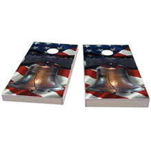 Liberty Bell Over American Flag All-Weather Cornhole
