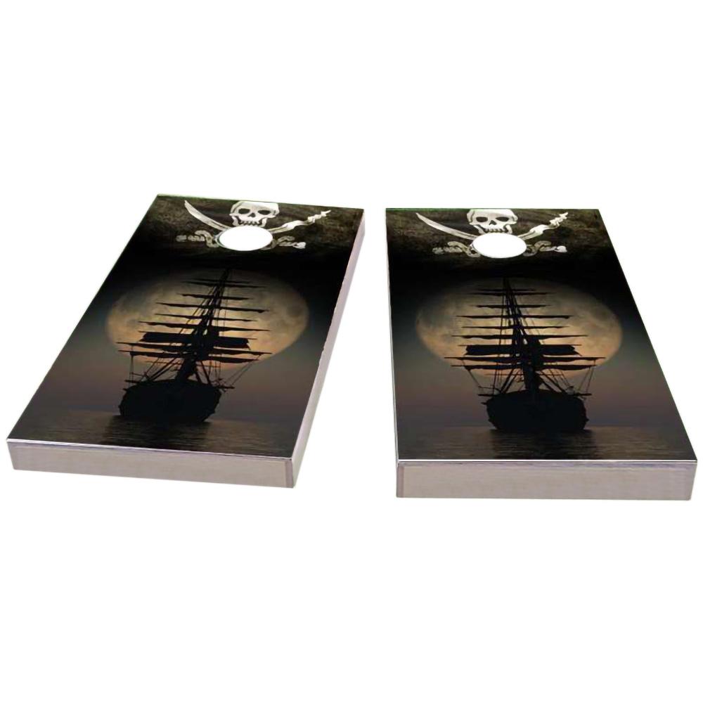 Pirate Ship on the Ocean In The Moonlight All-Weather Cornhole