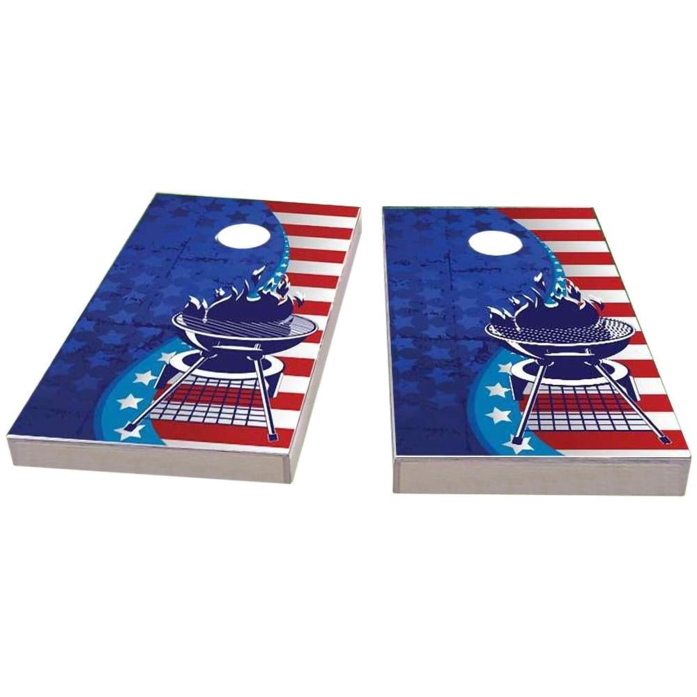 Red White & BBQ All-Weather Cornhole